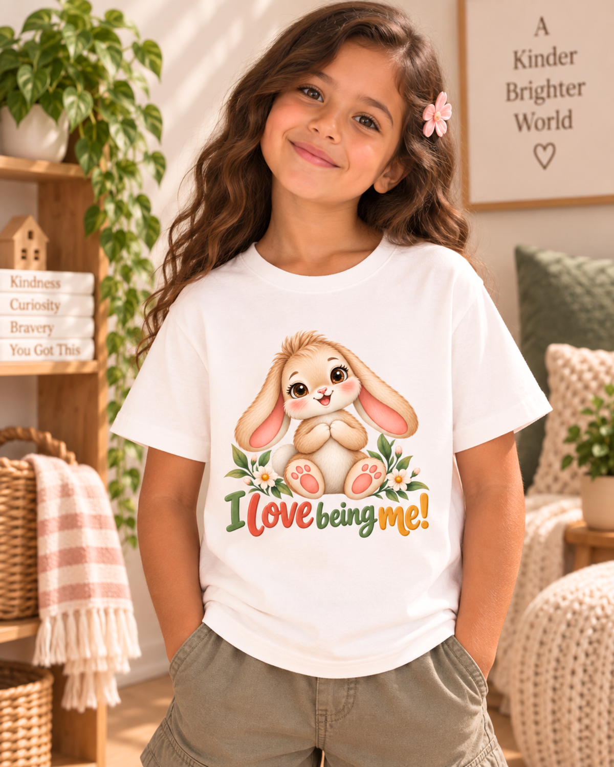 I Love Being Me Girls’ Affirmation Tee