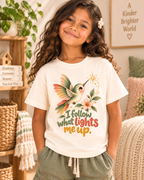 I Follow What Lights Me Up Hummingbird Unisex Kids Tee